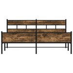 vidaXL Cadre de lit en métal sans matelas chêne fumé 200x200 cm