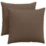 vidaXL Coussins de canapé 2 Pièces Marron 45 x 45 cm tissu