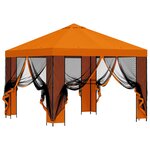 vidaXL Abri de jardin avec parois 3 x 3 m Orange Polyester et Acier