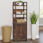 vidaXL Vitrine Marron foncé 46x24x140 cm Bois massif de Paulownia