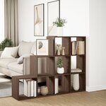 vidaXL Étagère séparatrice de pièce 3 niveaux chêne marron