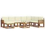 vidaXL Ensemble de canapés d'extérieur 9 Pièces Naturel et Crème