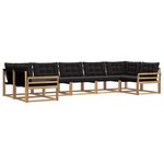 vidaXL Ensemble de canapés d'extérieur 7 Pièces Blanc et noir