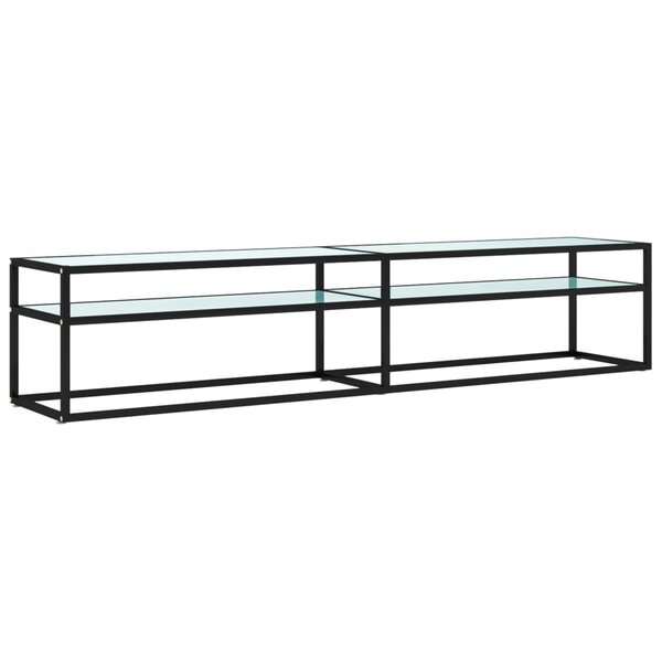 vidaXL Meuble TV Marbre blanc 200x40x40 5 cm Verre trempé