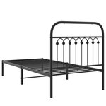 vidaXL Cadre de lit métal sans matelas avec tête de lit noir 90x190 cm