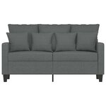 vidaXL Canapé à 2 places Gris foncé 120 cm Tissu