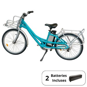 Vélo électrique du facteur, reconditionné et une batterie supplémentaire Voltr - Taille normale - Turquoise / Gris