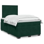 vidaXL Sommier à lattes de lit et matelas Vert foncé 120x200cm Velours