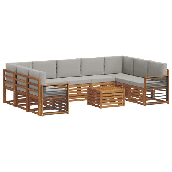 vidaXL Ensembles de canapés avec coussin 10 Pièces Gris Naturel et Clair