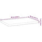 vidaXL Dessus de bureau non traité 60x50x4 cm bois d'acacia massif