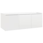 vidaXL Meuble TV Blanc brillant 80x34x30 cm Bois d'ingénierie