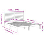 vidaXL Cadre de lit extra long sans matelas 140x210 cm bois massif