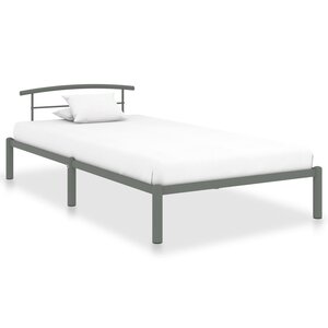 vidaXL Cadre de lit sans matelas gris métal 90x200 cm