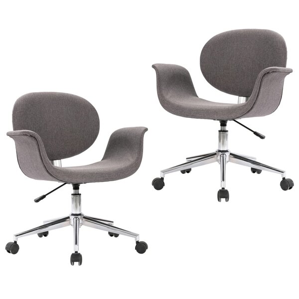 vidaXL Chaises pivotantes à manger lot de 2 gris tissu