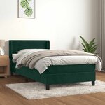 vidaXL Sommier à lattes de lit avec matelas Vert foncé 90x200 cm