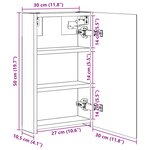 vidaXL Armoire Miroir de Salle de Bain Chêne fumé 30 x 10 5 x 50 cm