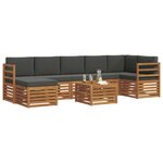 vidaXL Ensemble de canapés d'extérieur 8 Pièces Naturel et Anthracite