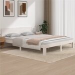 vidaXL Cadre de lit Blanc Bois de pin massif 160x200 cm