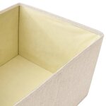 vidaXL Boîtes de rangement empilables 3 Pièces Tissu Crème