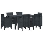 vidaXL Ensemble de salle à manger pour jardin 7 Pièces Anthracite