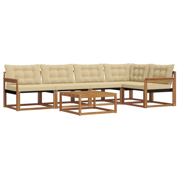 vidaXL Ensemble de canapés d'extérieur 6 Pièces Naturel et Beige