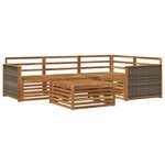 vidaXL Ensemble de canapés d'extérieur 5 Pièces Naturel