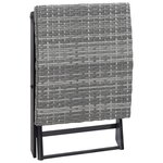 vidaXL Tabouret pliable résine tressée gris