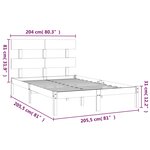vidaXL Cadre de lit Marron miel Bois massif 200x200 cm