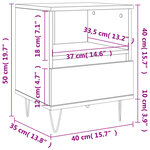 vidaXL Tables de chevet 2 Pièces sonoma gris 40x35x50 cm bois ingénierie