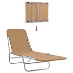 vidaXL Chaises longues pliables lot de 2 Acier et tissu Taupe