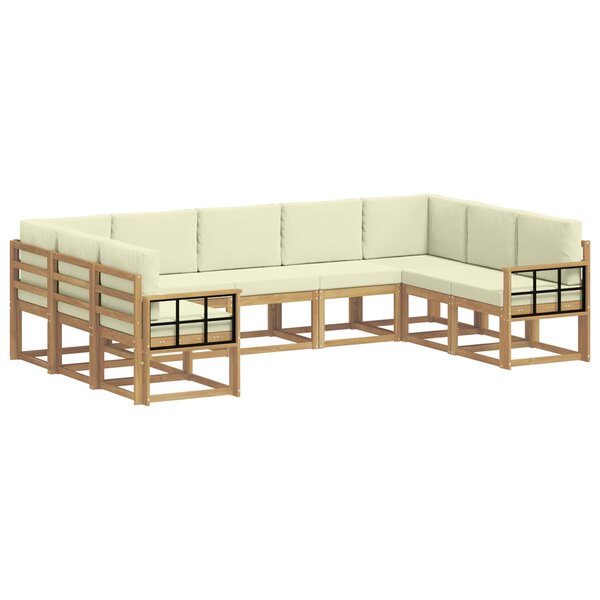 vidaXL Ensemble de canapés d'extérieur 9 pc Blanc et crème
