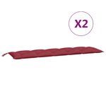 vidaXL Coussins de banc de jardin 2 Pièces rouge bordeaux tissu Oxford