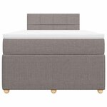 vidaXL Sommier à lattes de lit avec matelas Taupe 120x200 cm Tissu