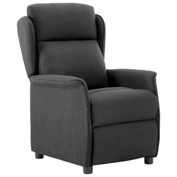 vidaXL Fauteuil inclinable Gris foncé 67.5 x 93.5 x 101.5 cm tissu