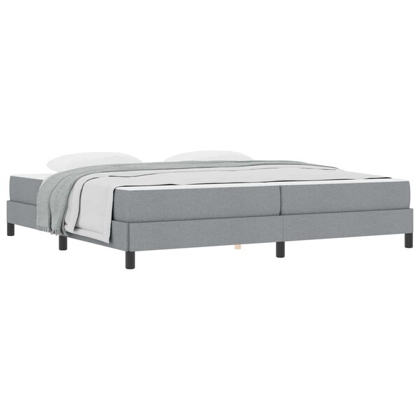 vidaXL Lit à ressorts avec matelas Gris clair 200 x 200 cm tissu