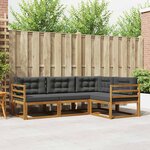 vidaXL Ensemble de canapés d'extérieur 4 Pièces Naturel et Anthracite