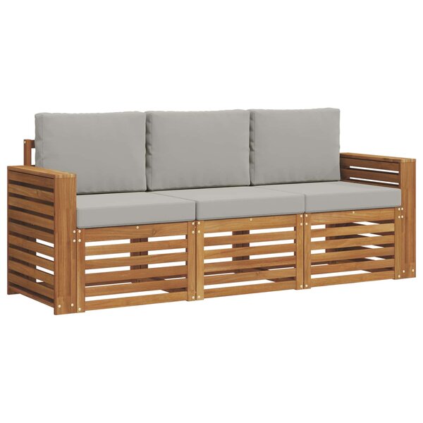 vidaXL Ensembles de canapés avec coussin 3 Pièces Gris Naturel et Clair