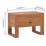 vidaXL Table de chevet 50x30x35 cm Bois de teck solide