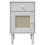 vidaXL Table de chevet SENJA aspect de rotin blanc bois de pin massif