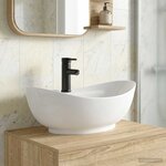 vidaXL Lavabo de salle de bains Noir Mat 59 x 35 x 21 cm métal