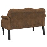 vidaXL Banc avec coussins marron 120 5x65x75 cm similicuir daim