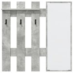 vidaXL Porte-manteau mural avec stockage avec miroir Gris Béton 100 x 10 x 100 cm