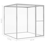 vidaXL Cage pour chat 1,5x1,5x1,5 m Acier galvanisé