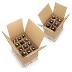 Caisse carton brune d'expédition 6 bouteilles de bière avec croisillons renforcés (lot de 20)