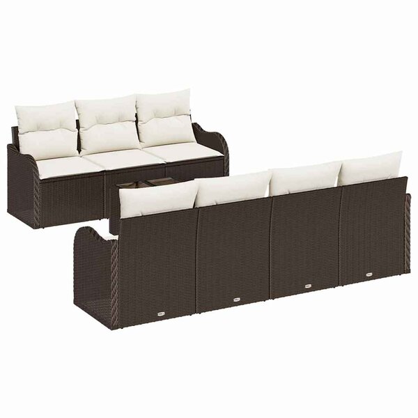 vidaXL Ensemble de canapé de jardin 8 Pièces Marron 55 x 55 x 37 cm