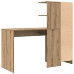 vidaXL Bureau avec rangement 2 Pièces chêne artisanal Bois d'ingénierie