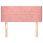 vidaXL Tête de lit avec oreilles Rose 83x16x78/88 cm Velours