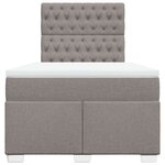 vidaXL Sommier à lattes de lit avec matelas Taupe 120x200 cm Tissu