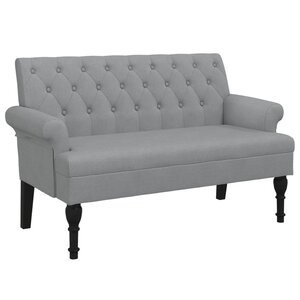 vidaXL Banc avec dossier gris clair 120x62x75 5 cm tissu
