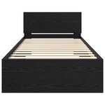 vidaXL Cadre de lit avec bandes LED Chêne noir Bois d'ingénierie